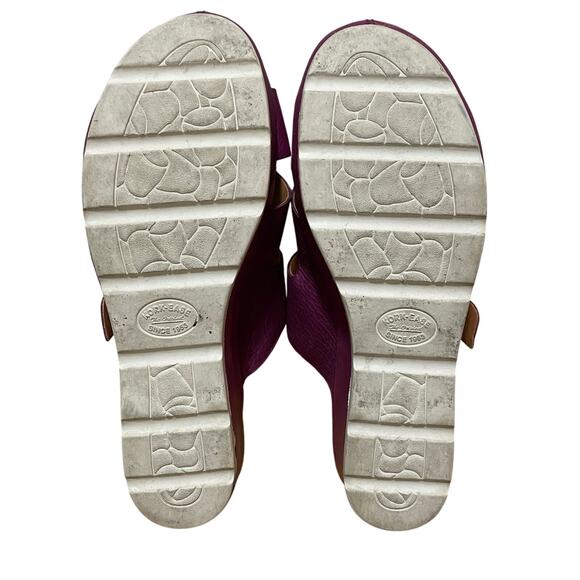 Kork-Ease Callie Criss Cross platform leather buckle sandals Pink slip on Sz 10 - Picture 7 of 7